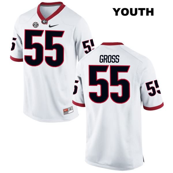 Georgia Bulldogs Youth Jacob Gross #55 NCAA Authentic White Nike Stitched College Football Jersey GOG7356GK